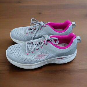 Skechers Air-Cooled Women Size 11 Gray Pink Comfort Shoes Sneakers